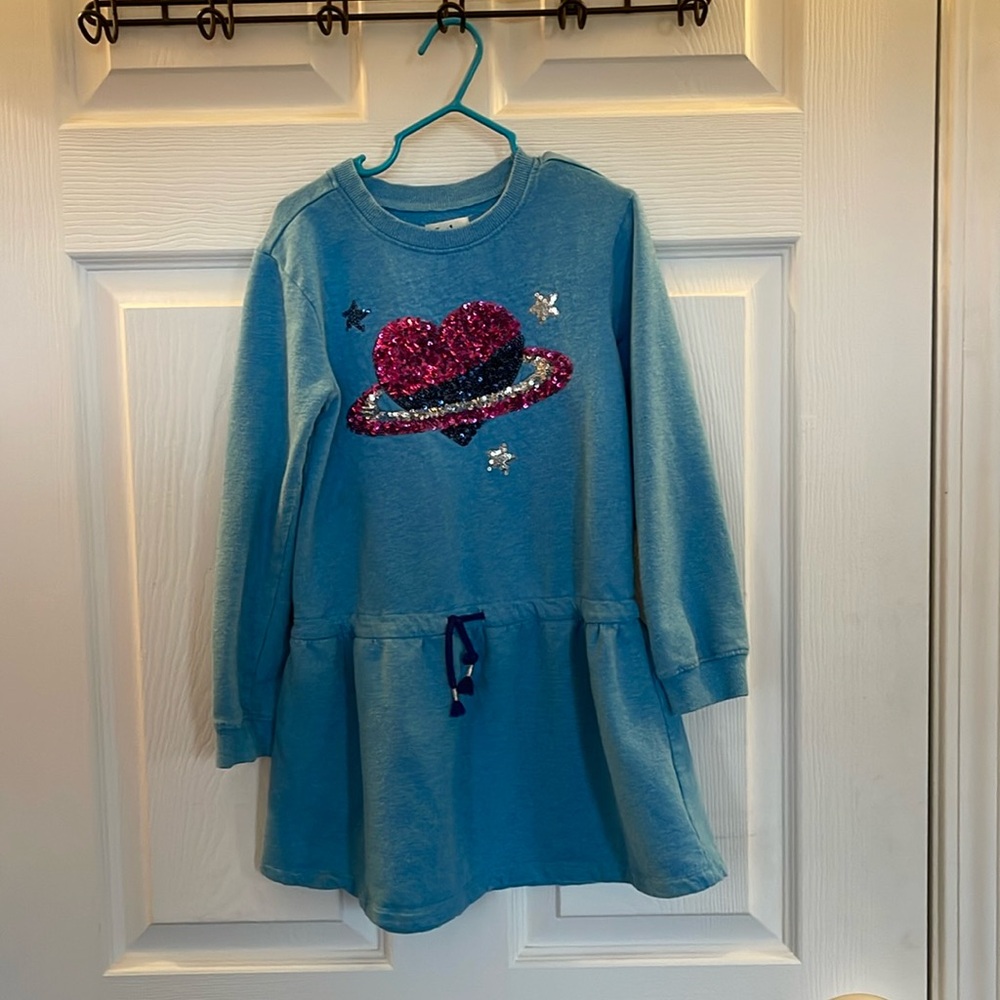 Hatley Sweater Dress Girls size 6 VGUC sequin heart